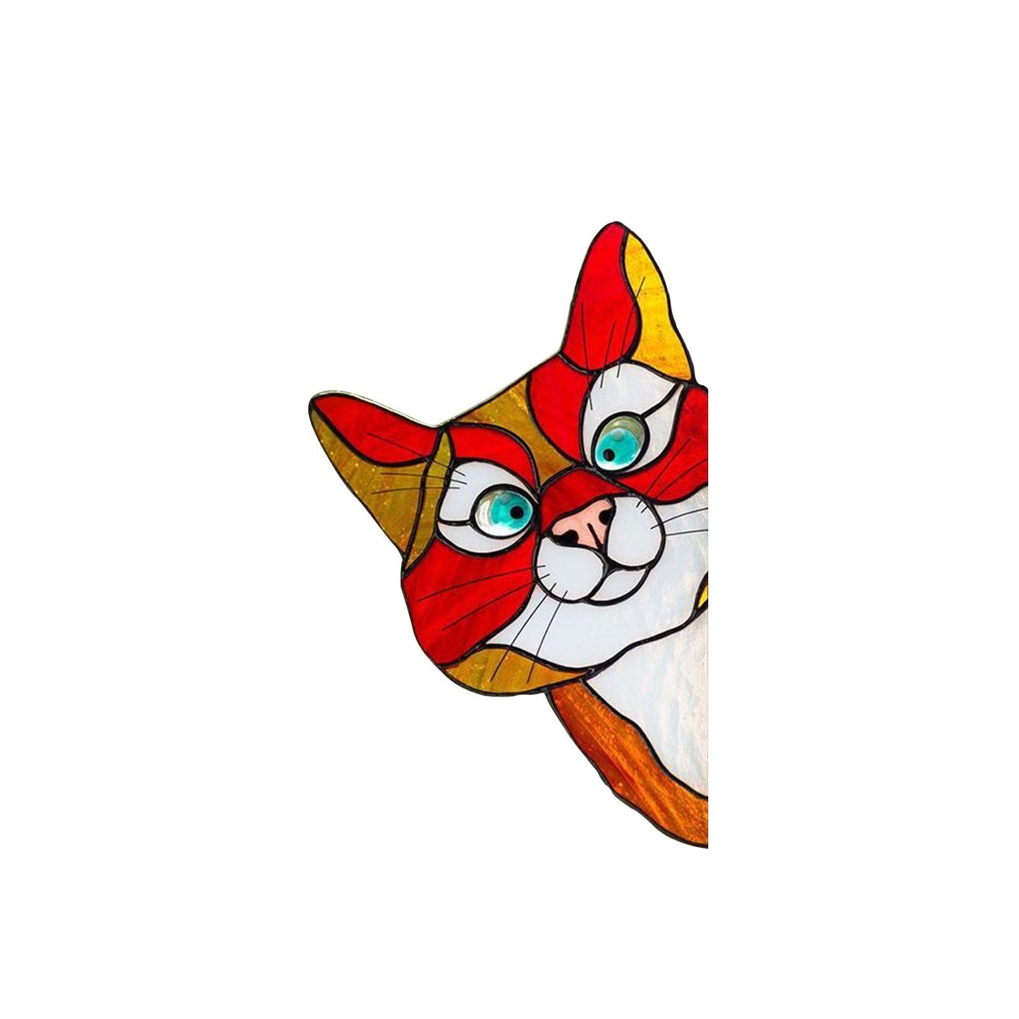 😻Handmade Stain Cat Suncatcher For Window❤️Perfect for spring decoration❤️