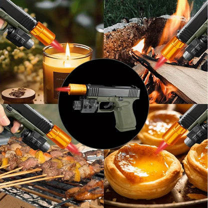 Windproof Butane LighterRefillable Torch Ligher For Cooking & Daily UseMetal