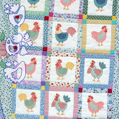 Weekend Chicken Patchwork Quilting Template Set - With Instructions