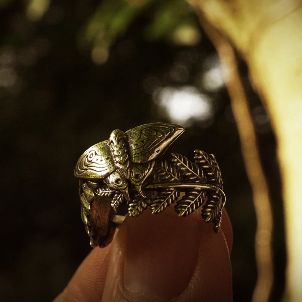 Moth & Fern Adjustable Ring💍