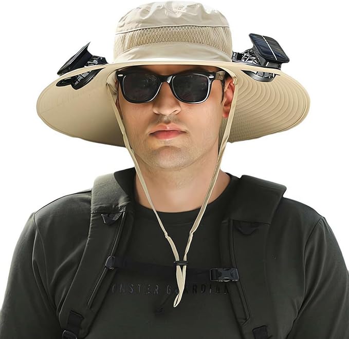 Solar Outdoor Cooling Hat with 2 Fans