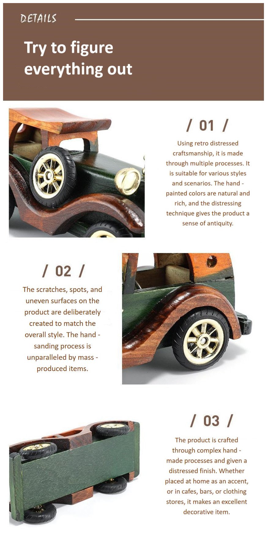 Stylish Vintage Wood Car