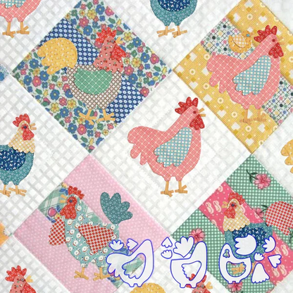 Weekend Chicken Patchwork Quilting Template Set - With Instructions
