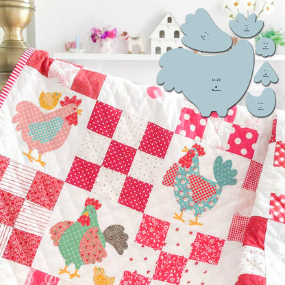 Weekend Chicken Patchwork Quilting Template Set - With Instructions