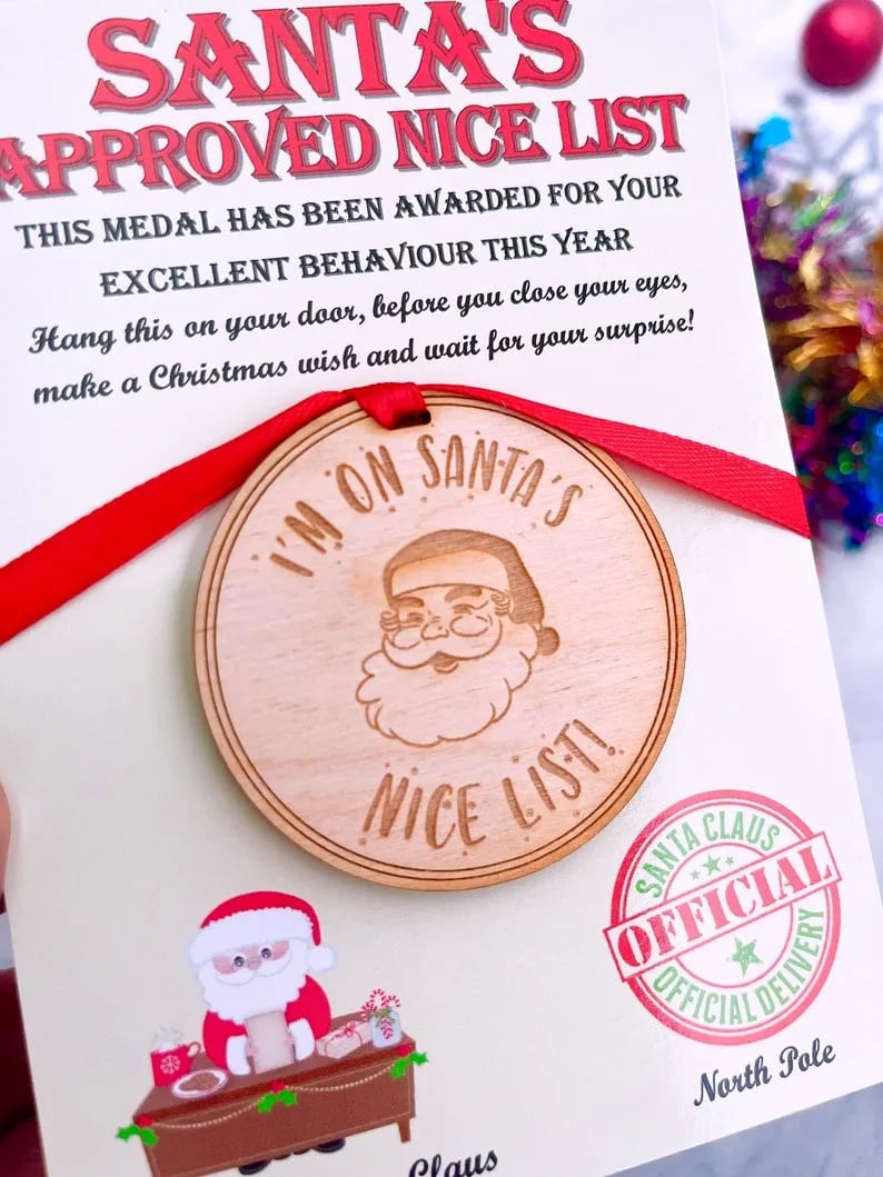 🔥LAST DAY 50% OFF -Santa's Nice List Medal (🎅Make Christmas Eve Magical!)