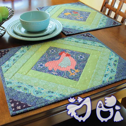 Weekend Chicken Patchwork Quilting Template Set - With Instructions