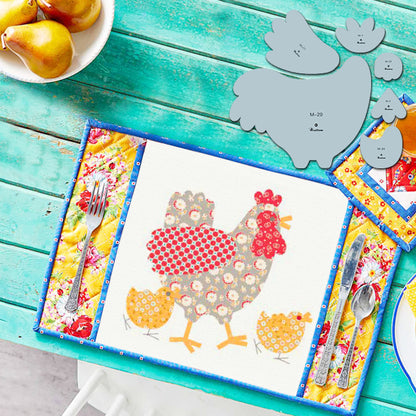 Weekend Chicken Patchwork Quilting Template Set - With Instructions
