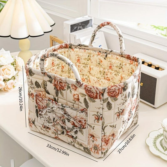 Floral Pattern Storage Basket