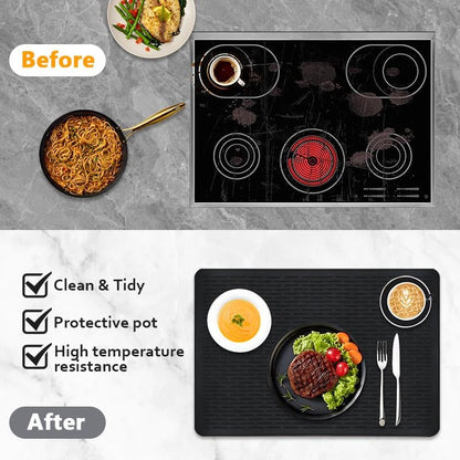 🔥500°F/220°C Heat-Resistant Silicone Stove Cover Mat & Utensils