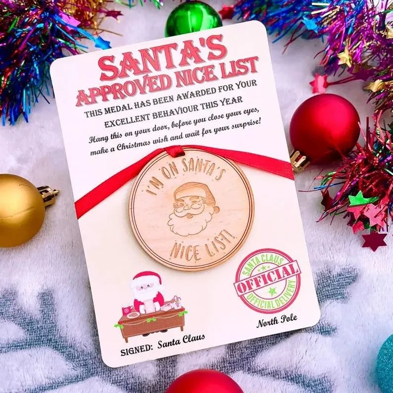 🔥LAST DAY 50% OFF -Santa's Nice List Medal (🎅Make Christmas Eve Magical!)