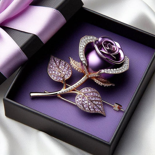 Purple Rose Brooch-Mother's Day Gift