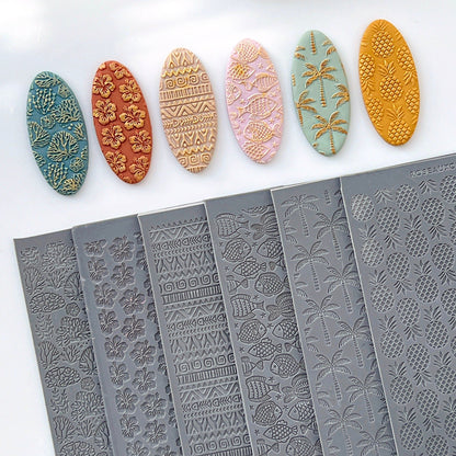 Summer Polymer Clay Earrings Texture Sheet | Polymer Clay Texture Mat for Jewelry Making