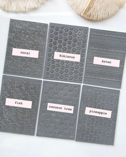 Summer Polymer Clay Earrings Texture Sheet | Polymer Clay Texture Mat for Jewelry Making