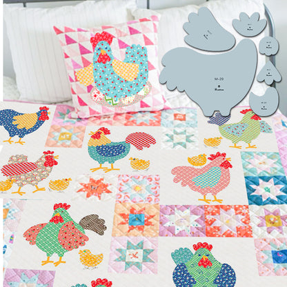 Weekend Chicken Patchwork Quilting Template Set - With Instructions