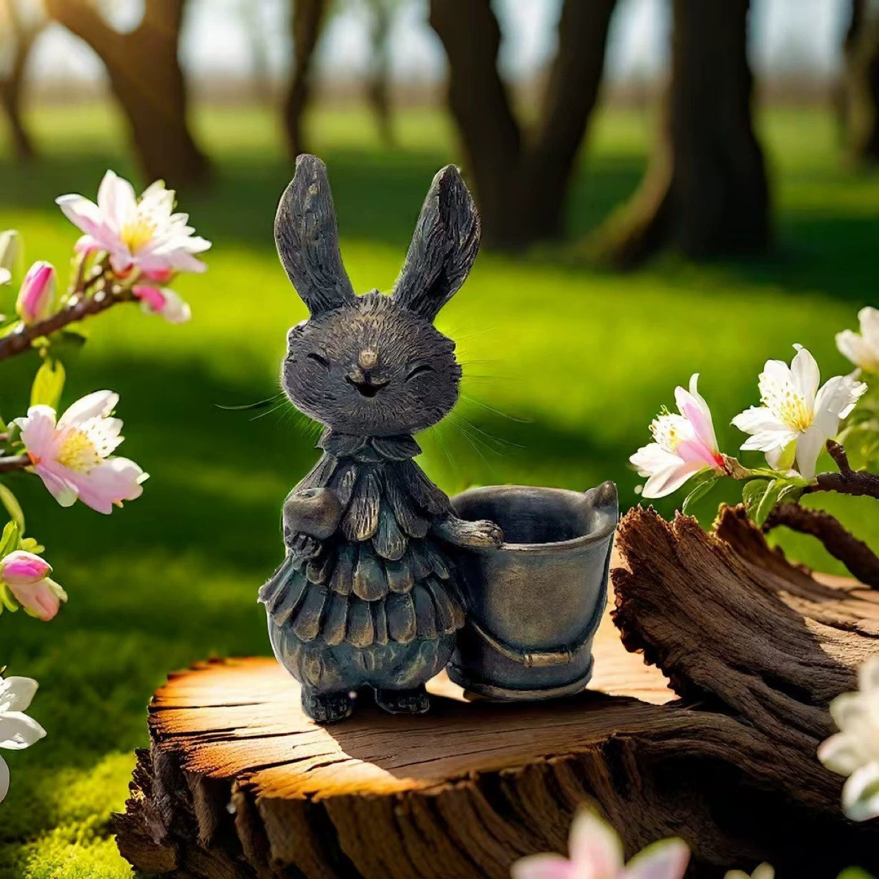 Easter resin Garden Rabbit patio decoration