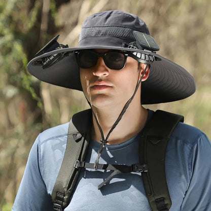 Solar Outdoor Cooling Hat with 2 Fans