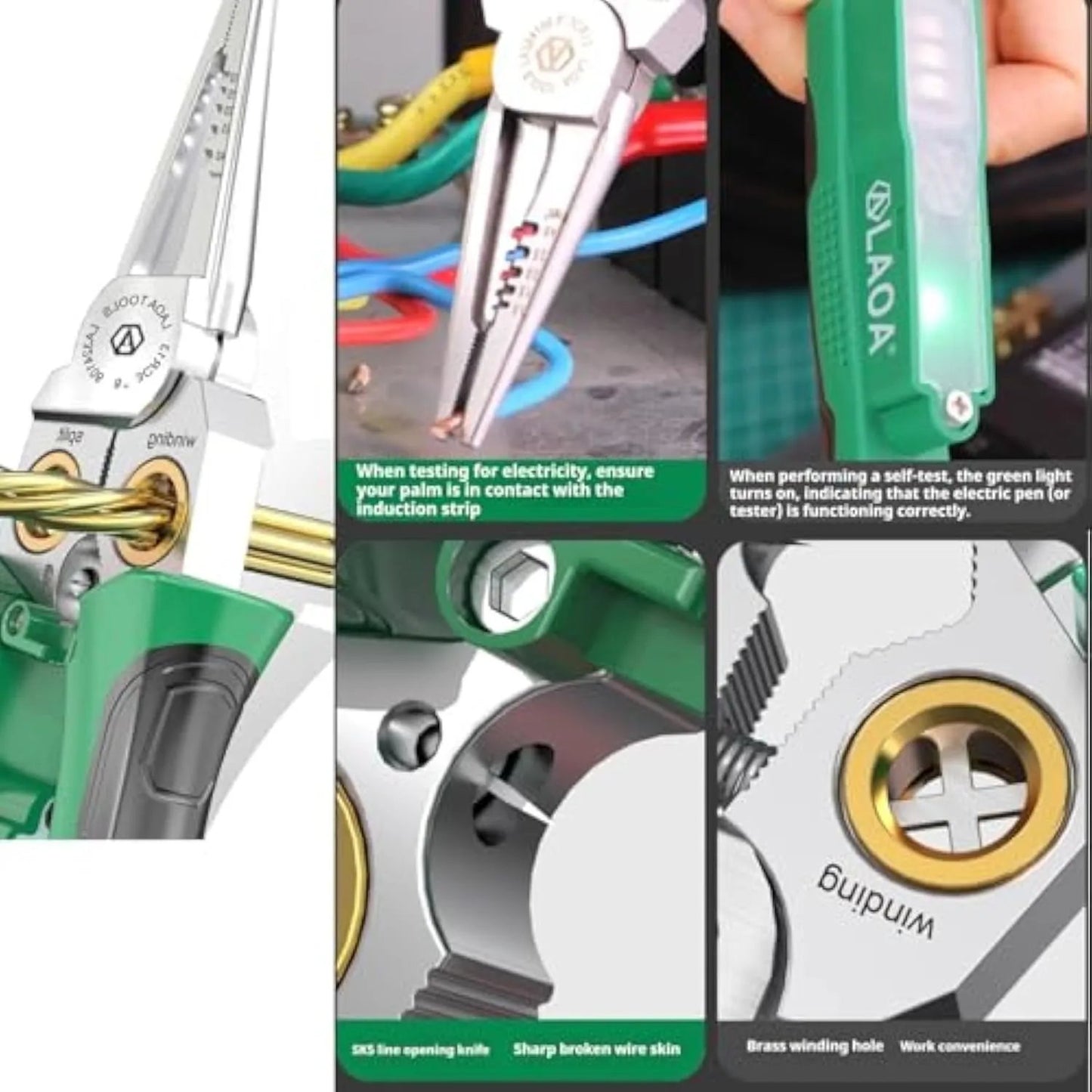 🔧⚡8 in 1 multi-function wire stripper with electrical test function