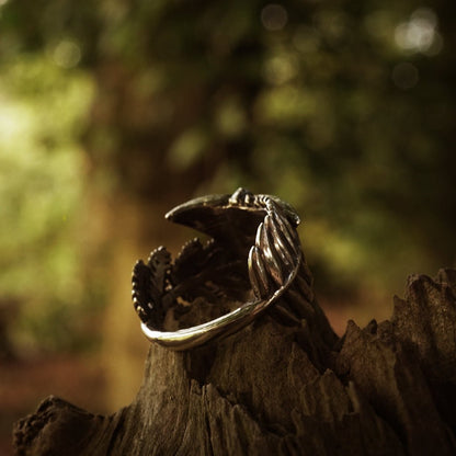 Moth & Fern Adjustable Ring💍