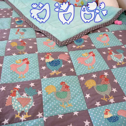 Weekend Chicken Patchwork Quilting Template Set - With Instructions