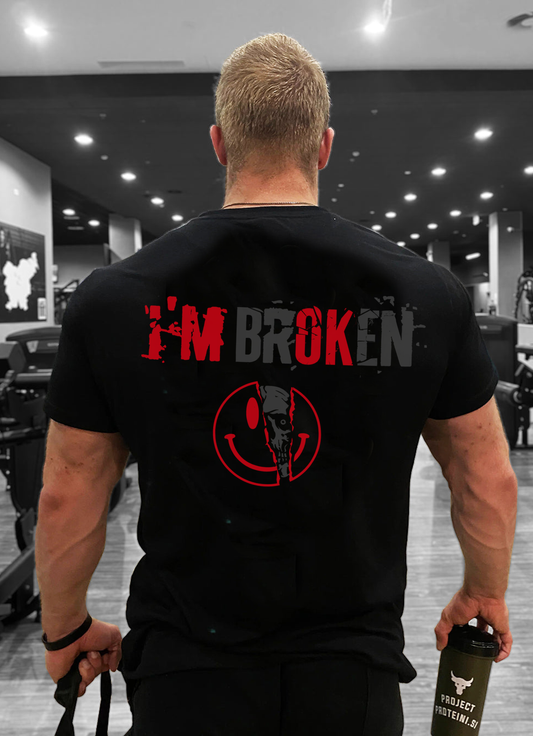 I'm Broken Letters Printed Men's T-shirt