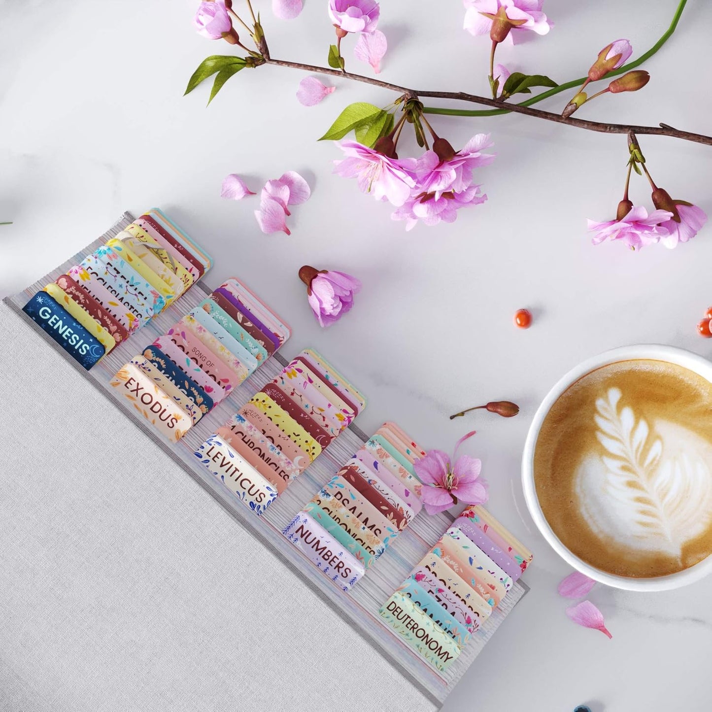 🙏🌸Floral Bible Tabs 66 Peel-and-Stick