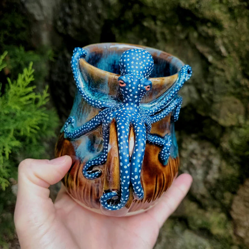 Dive into Every Sip – Handmade Octopus Mug