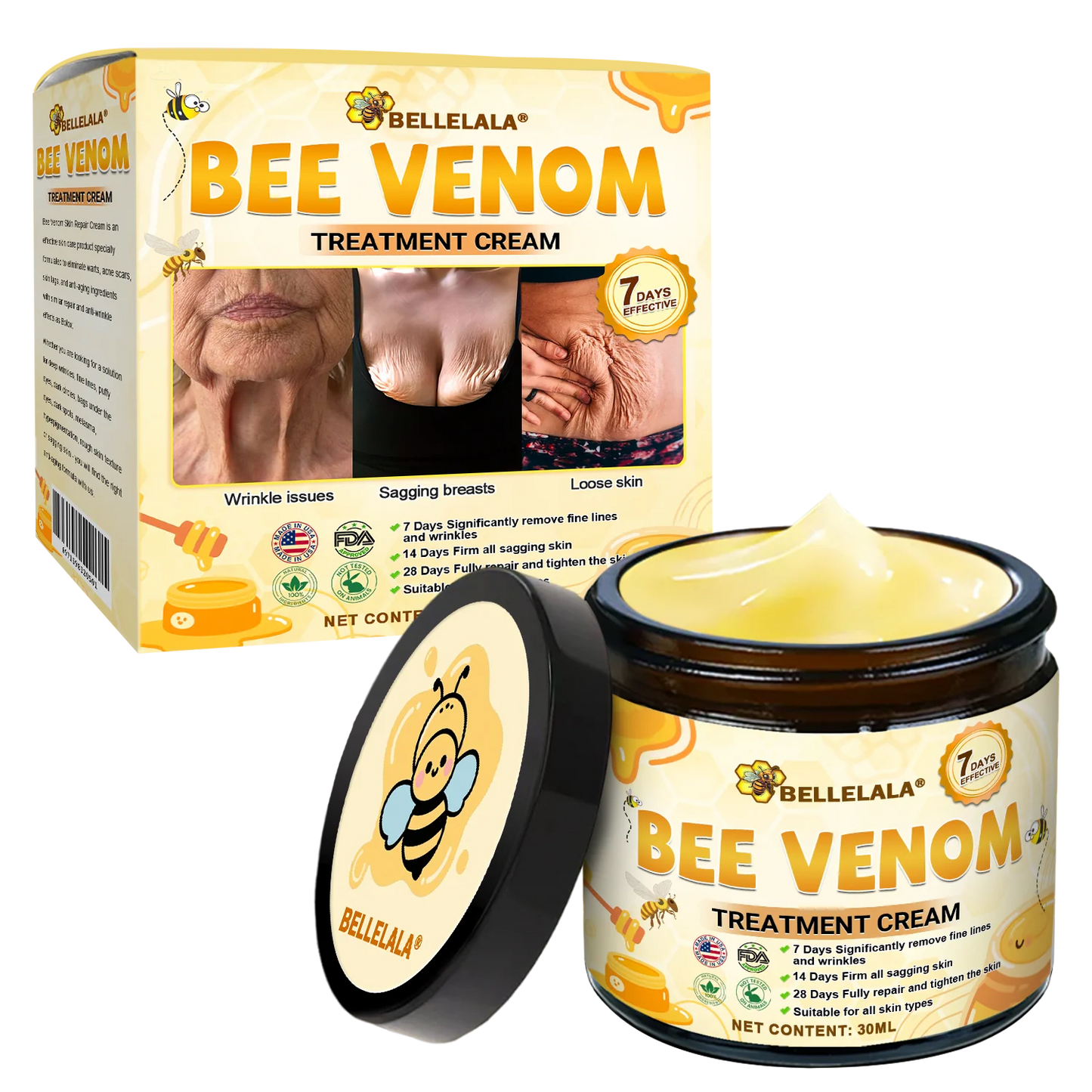 Made and Shipping from USA Bellelala Bee Venom Treatment Cream