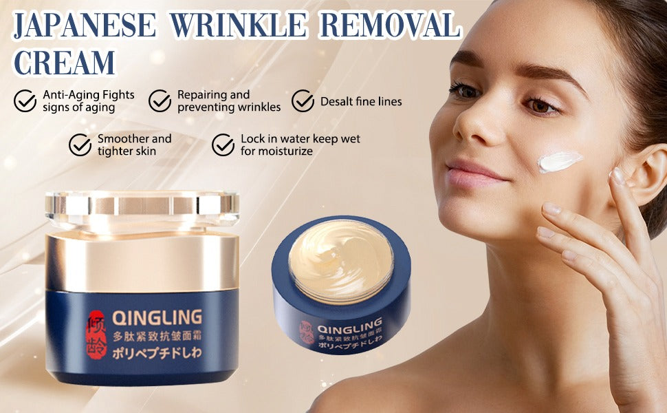 Qingling Wrinkle Removal Cream Japanese Qingling Polypeptide Anti-Wrinkle Cream Qingling Face Cream Qingling Wrinkle Remover Cream for Face Wrinkle Cream for Women(1PC)