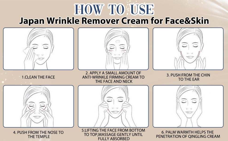Qingling Wrinkle Removal Cream Japanese Qingling Polypeptide Anti-Wrinkle Cream Qingling Face Cream Qingling Wrinkle Remover Cream for Face Wrinkle Cream for Women(1PC)