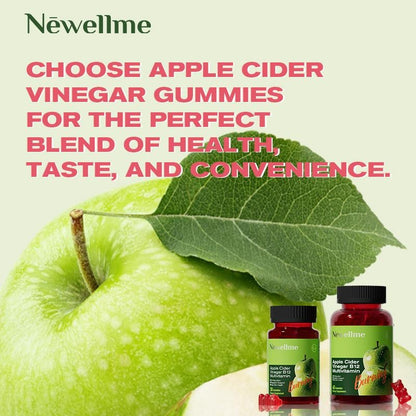 Apple Cider Vinegar Gummies Formulated to Support Normal Energy Levels & Gut Health - Supports Digestion, Detox & Cleansing - ACV Gummies W/VIT B12 Dietary Edible Fitness