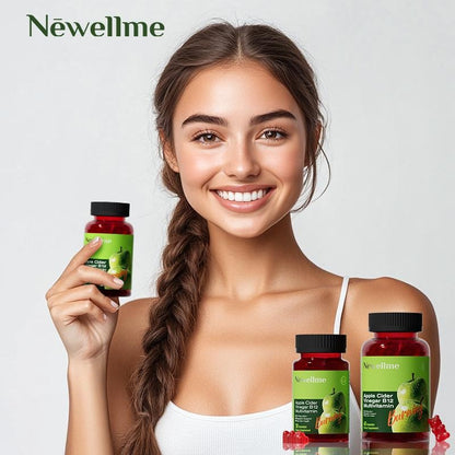 Apple Cider Vinegar Gummies Formulated to Support Normal Energy Levels & Gut Health - Supports Digestion, Detox & Cleansing - ACV Gummies W/VIT B12 Dietary Edible Fitness