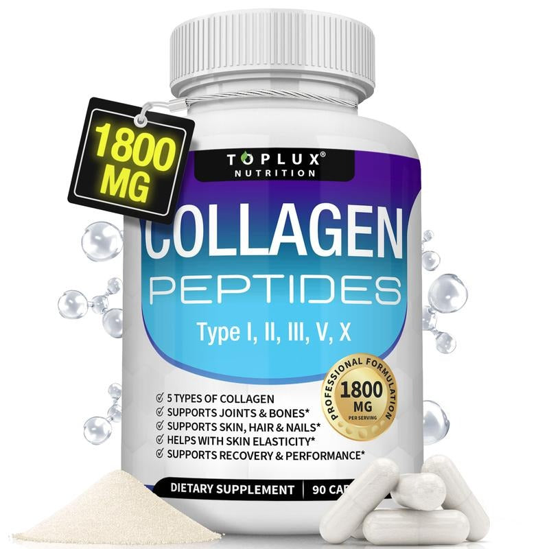 ✨ Toplux Collagen Peptides Complex – 5-in-1 Beauty & Wellness Boost