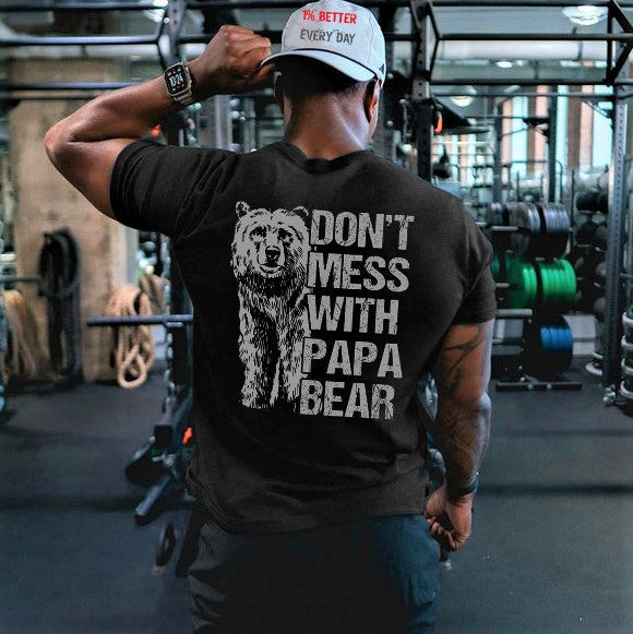 Don't Mess With Papa Bear Printed Men's T-shirt