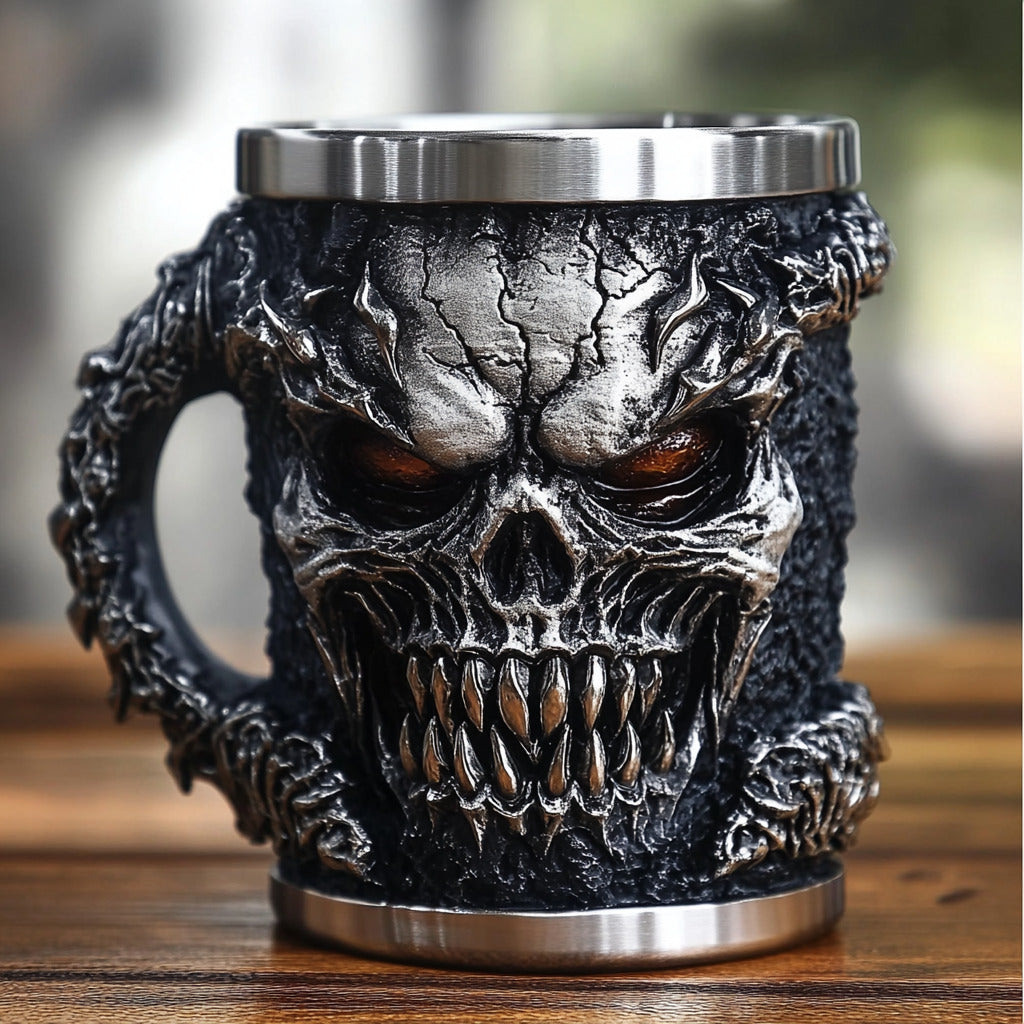 ☠️ Skull Mug of Darkness – Drink Like a Legend